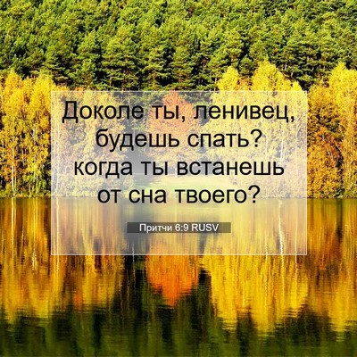 Picture 07 - Притчи 6:9 RUSV - Доколе ты, ленивец, будешь - Bible Verse Picture
