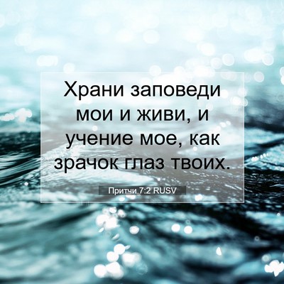 Picture 07 - Притчи 7:2 RUSV - Храни заповеди мои и живи, - Bible Verse Picture