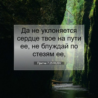 Picture 07 - Притчи 7:25 RUSV - Да не уклоняется сердце - Bible Verse Picture