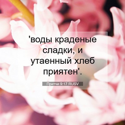 Picture 07 - Притчи 9:17 RUSV - 'воды краденые сладки, и - Bible Verse Picture