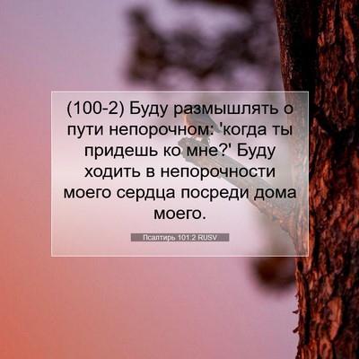 Picture 07 - Псалтирь 101:2 RUSV - (100-2) Буду размышлять о пути - Bible Verse Picture