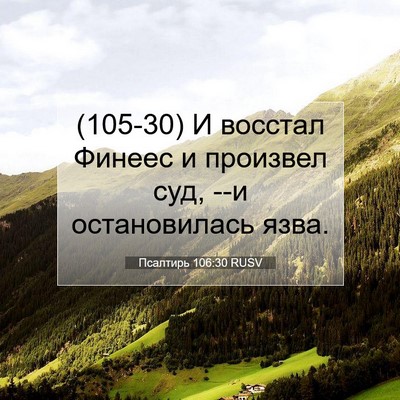 Picture 07 - Псалтирь 106:30 RUSV - (105-30) И восстал Финеес и - Bible Verse Picture