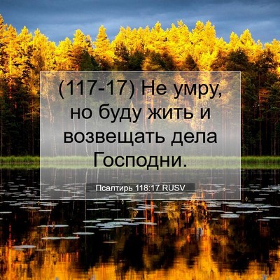 Picture 07 - Псалтирь 118:17 RUSV - (117-17) Не умру, но буду жить и - Bible Verse Picture
