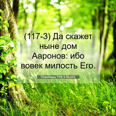 Picture 07 - Псалтирь 118:3 RUSV - (117-3) Да скажет ныне дом - Bible Verse Picture