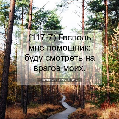 Picture 07 - Псалтирь 118:7 RUSV - (117-7) Господь мне помощник: - Bible Verse Picture