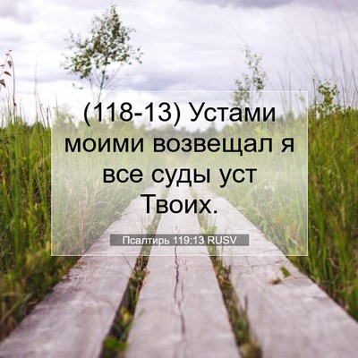 Picture 07 - Псалтирь 119:13 RUSV - (118-13) Устами моими возвещал - Bible Verse Picture