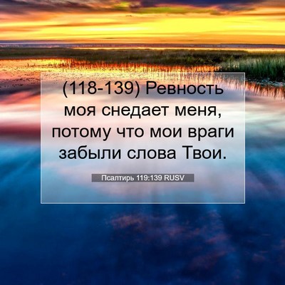 Picture 07 - Псалтирь 119:139 RUSV - (118-139) Ревность моя снедает - Bible Verse Picture