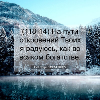 Picture 07 - Псалтирь 119:14 RUSV - (118-14) На пути откровений - Bible Verse Picture