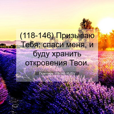 Picture 07 - Псалтирь 119:146 RUSV - (118-146) Призываю Тебя: спаси - Bible Verse Picture