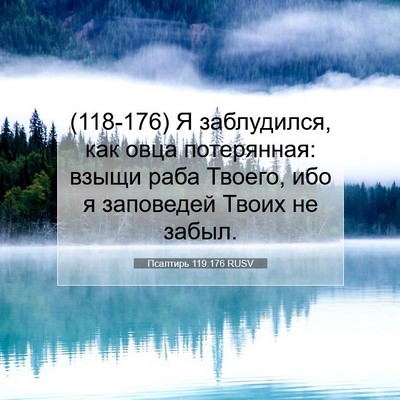 Picture 07 - Псалтирь 119:176 RUSV - (118-176) Я заблудился, как - Bible Verse Picture