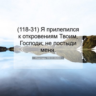 Picture 07 - Псалтирь 119:31 RUSV - (118-31) Я прилепился к - Bible Verse Picture