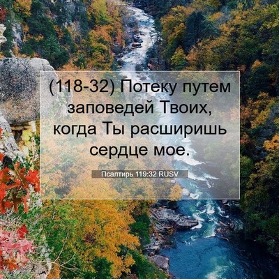 Picture 07 - Псалтирь 119:32 RUSV - (118-32) Потеку путем - Bible Verse Picture