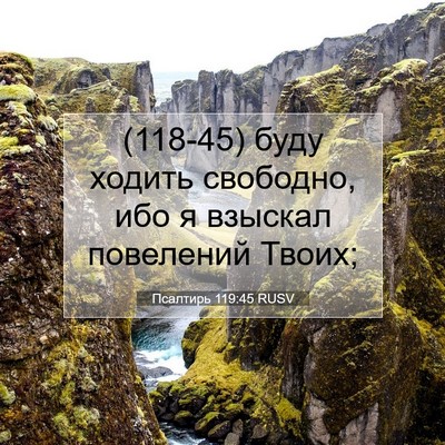 Picture 07 - Псалтирь 119:45 RUSV - (118-45) буду ходить свободно, - Bible Verse Picture
