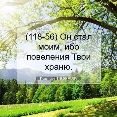 Picture 07 - Псалтирь 119:56 RUSV - (118-56) Он стал моим, ибо - Bible Verse Picture