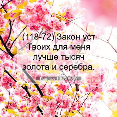 Picture 07 - Псалтирь 119:72 RUSV - (118-72) Закон уст Твоих для - Bible Verse Picture