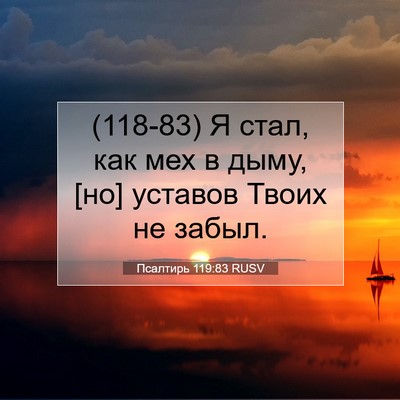 Picture 07 - Псалтирь 119:83 RUSV - (118-83) Я стал, как мех в дыму, - Bible Verse Picture