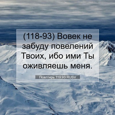 Picture 07 - Псалтирь 119:93 RUSV - (118-93) Вовек не забуду - Bible Verse Picture