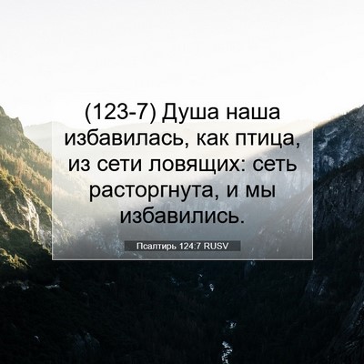 Picture 07 - Псалтирь 124:7 RUSV - (123-7) Душа наша избавилась, - Bible Verse Picture