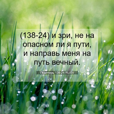 Picture 07 - Псалтирь 139:24 RUSV - (138-24) и зри, не на опасном ли - Bible Verse Picture
