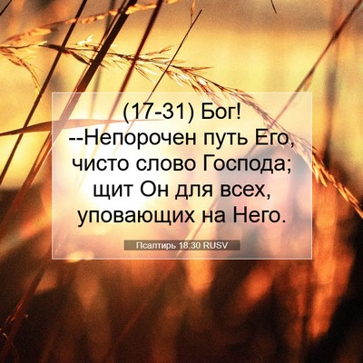 Picture 07 - Псалтирь 18:30 RUSV - (17-31) Бог! --Непорочен путь - Bible Verse Picture