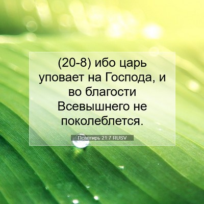 Picture 07 - Псалтирь 21:7 RUSV - (20-8) ибо царь уповает на - Bible Verse Picture