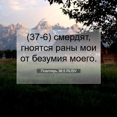 Picture 07 - Псалтирь 38:5 RUSV - (37-6) смердят, гноятся раны - Bible Verse Picture