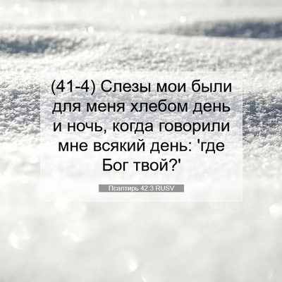 Picture 07 - Псалтирь 42:3 RUSV - (41-4) Слезы мои были для меня - Bible Verse Picture