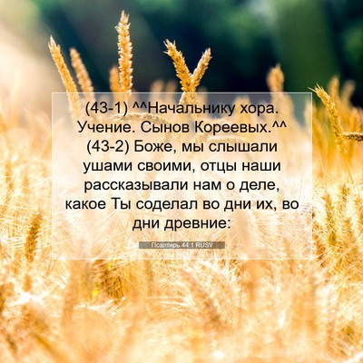Picture 07 - Псалтирь 44:1 RUSV - (43-1) ^^Начальнику хора. - Bible Verse Picture