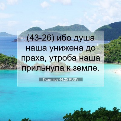 Picture 07 - Псалтирь 44:25 RUSV - (43-26) ибо душа наша унижена - Bible Verse Picture