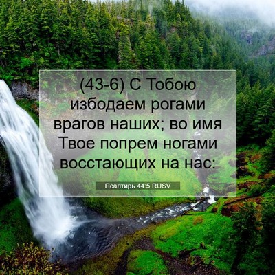 Picture 07 - Псалтирь 44:5 RUSV - (43-6) С Тобою избодаем - Bible Verse Picture