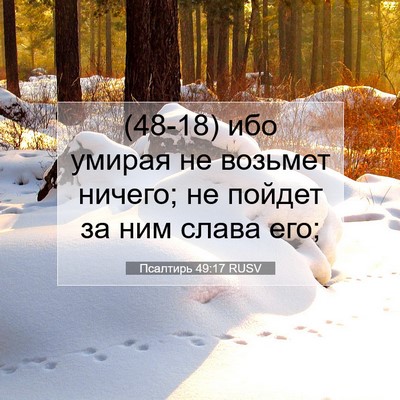 Picture 07 - Псалтирь 49:17 RUSV - (48-18) ибо умирая не возьмет - Bible Verse Picture
