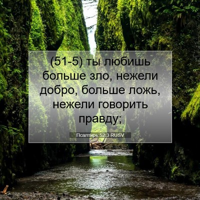 Picture 07 - Псалтирь 52:3 RUSV - (51-5) ты любишь больше зло, - Bible Verse Picture