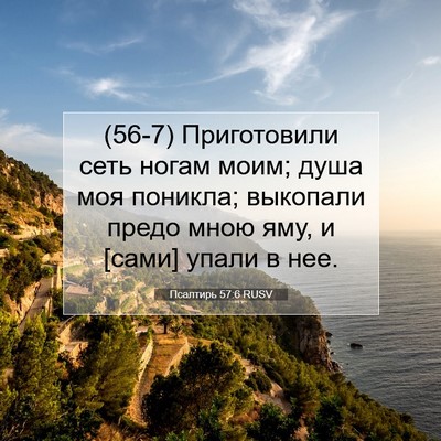 Picture 07 - Псалтирь 57:6 RUSV - (56-7) Приготовили сеть ногам - Bible Verse Picture