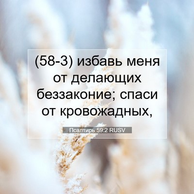 Picture 07 - Псалтирь 59:2 RUSV - (58-3) избавь меня от - Bible Verse Picture