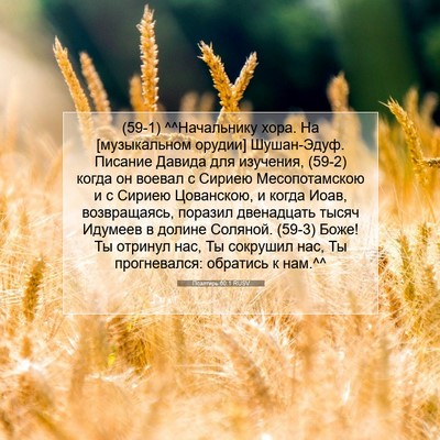 Picture 07 - Псалтирь 60:1 RUSV - (59-1) ^^Начальнику хора. На - Bible Verse Picture