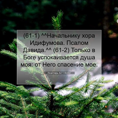 Picture 07 - Псалтирь 62:1 RUSV - (61-1) ^^Начальнику хора - Bible Verse Picture
