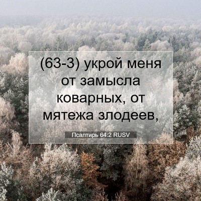 Picture 07 - Псалтирь 64:2 RUSV - (63-3) укрой меня от замысла - Bible Verse Picture
