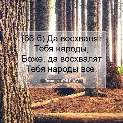 Picture 07 - Псалтирь 67:5 RUSV - (66-6) Да восхвалят Тебя - Bible Verse Picture