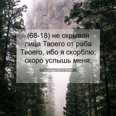 Picture 07 - Псалтирь 69:17 RUSV - (68-18) не скрывай лица Твоего - Bible Verse Picture