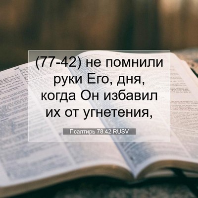 Picture 07 - Псалтирь 78:42 RUSV - (77-42) не помнили руки Его, - Bible Verse Picture