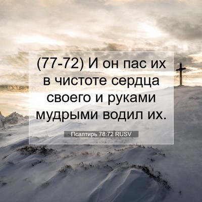 Picture 07 - Псалтирь 78:72 RUSV - (77-72) И он пас их в чистоте - Bible Verse Picture