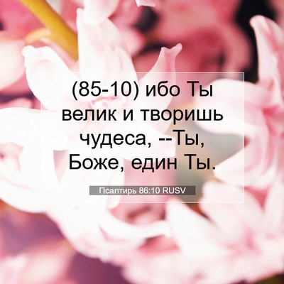 Picture 07 - Псалтирь 86:10 RUSV - (85-10) ибо Ты велик и творишь - Bible Verse Picture