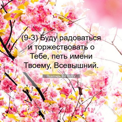 Picture 07 - Псалтирь 9:2 RUSV - (9-3) Буду радоваться и - Bible Verse Picture