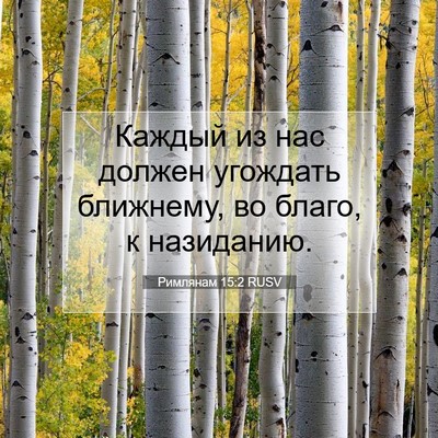 Picture 07 - Римлянам 15:2 RUSV - Каждый из нас должен - Bible Verse Picture