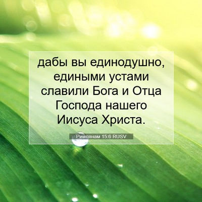 Picture 07 - Римлянам 15:6 RUSV - дабы вы единодушно, - Bible Verse Picture