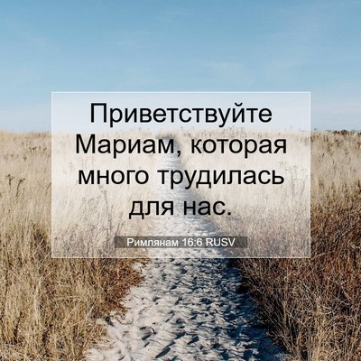 Picture 07 - Римлянам 16:6 RUSV - Приветствуйте Мариам, - Bible Verse Picture