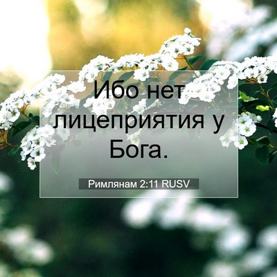 Picture 07 - Римлянам 2:11 RUSV - Ибо нет лицеприятия у - Bible Verse Picture