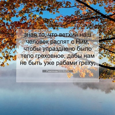 Picture 07 - Римлянам 6:6 RUSV - зная то, что ветхий наш - Bible Verse Picture