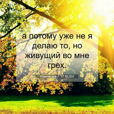 Picture 07 - Римлянам 7:17 RUSV - а потому уже не я делаю то, - Bible Verse Picture