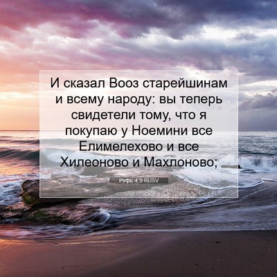 Picture 07 - Руфь 4:9 RUSV - И сказал Вооз старейшинам - Bible Verse Picture